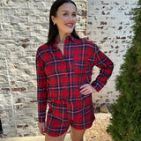 Z Supply River Plaid Button Up in Red