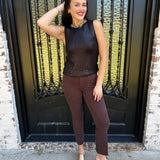 Metallic Crewneck Sweater in Black