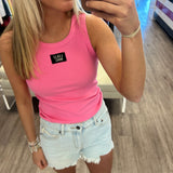 Lulu Mac Solid Tank Top in Bubblegum Pink