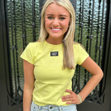 Lulu Mac Babydoll Tee in Neon Yellow