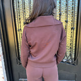 Spanx AirEssentials Half Zip in Truffle Brown