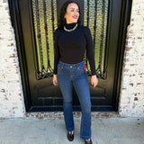 Longsleeve Mock Neck Top in Black