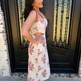 Selena Embroidered Column Midi Dress