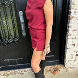 Napa Mini Skort in Burgundy