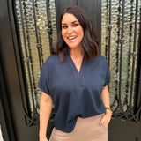 Pearla Top in Navy