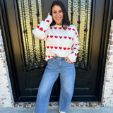 Sweet Heart Embellished Crewneck Sweater