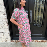 Cheryl Floral Print Midi in Pink