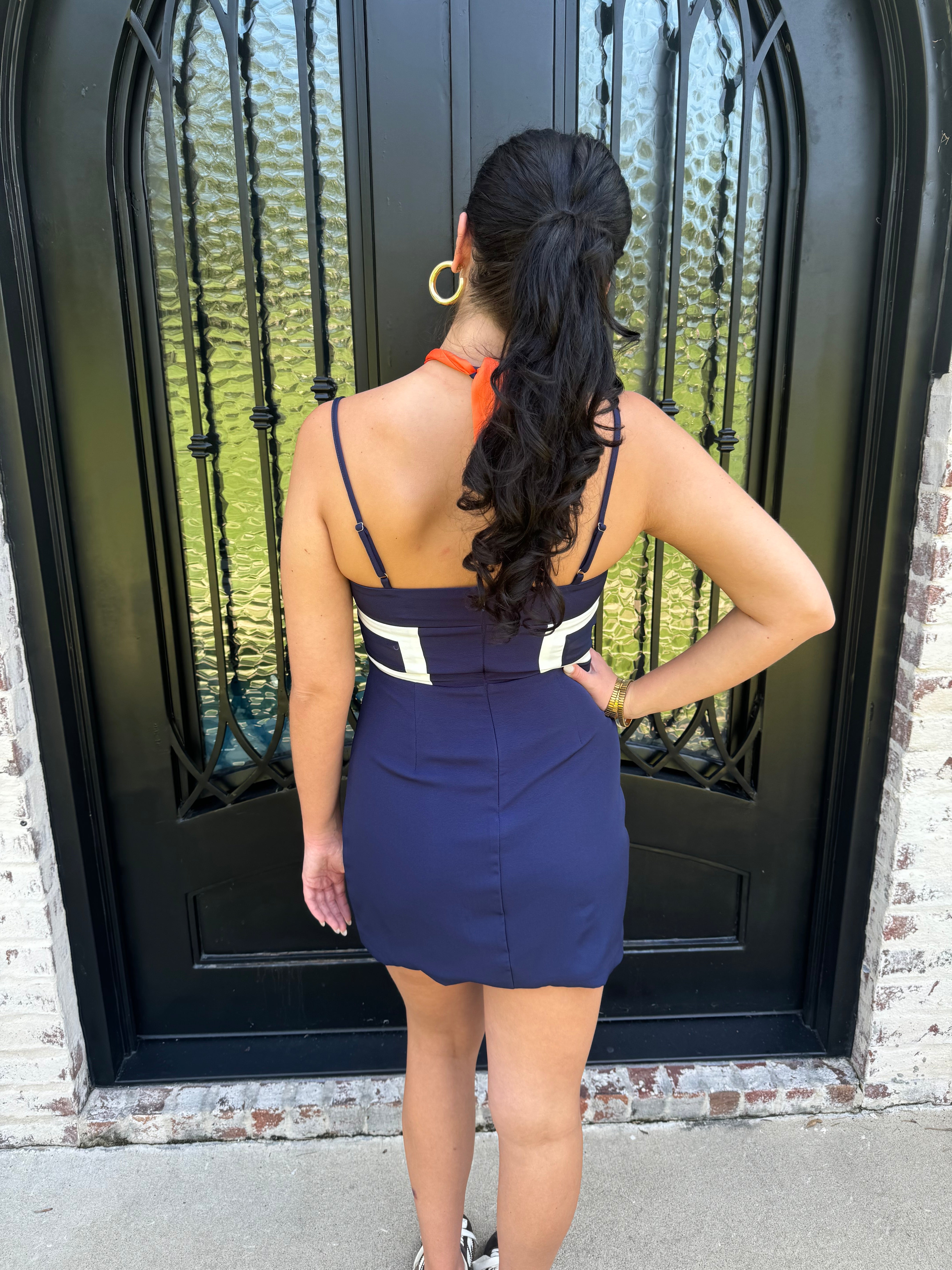 Game Color Block Dress in Navy Splurge Montgomery Game Color Block Dress in Navy Splurge Montgomery