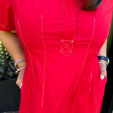 Pre-Order Willow Shift Dress in Red