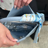 Mini Leather Bucket Bag in Blue