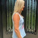Light Blue American Flag Tank