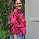 Elsa Leopard Top in Pink