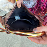 Leather Fringe Purse in Chocolate