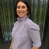 Nina Shirt Dress in Purple Stripes