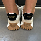 Sam Edelman Langley Lace Up Sneaker in White/Tan/Black