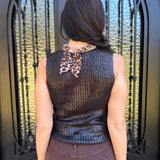 Metallic Crewneck Sweater in Black