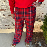 Z Supply Hangout River Plaid Pajama Pants in Red