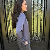 Spanx Better Than Silk Button Down Shirt in Earth Stone