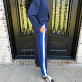 Spanx AirEssentials Colorblock Wide Leg Pant in Navy