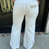 Maeve Cedar Mid Rise Wide Leg Jean in White