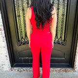 Z Supply Essential Fold Over PJ Pants in Kiss Me Red