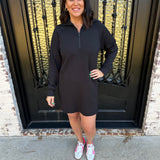 Spanx AirEssentials Half Zip Dress in Black
