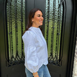 Vilagallo White Scalloped Top