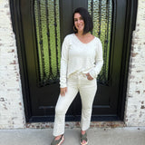 Dear John Vanya Top in Whitecap Gray