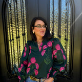 Marni Top in Hunter Green