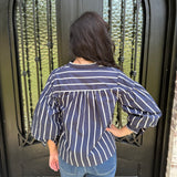 Flemming Stripe Top in Navy