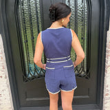 Avalon Romper in Navy
