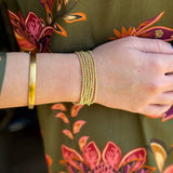 2mm Beaded Stretch Bracelet in Gold