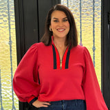 Cody Quarter Zip Sweatshirt in Red