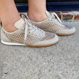 Back70 Paris G26 Rhinestone Sneakers in Gold
