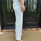 Bayeas Studded High Rise Straight Jeans