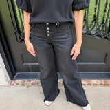 Bayeas High Rise Wide Leg Jean in Raven