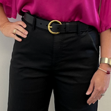 Brave Zaltana Belt in Black with Gold Buckle