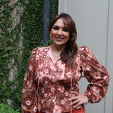 Brawny Top in Brown