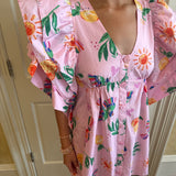 Toucan Fruit Dress in Pink