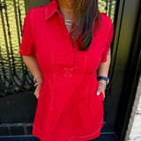 Pre-Order Willow Shift Dress in Red