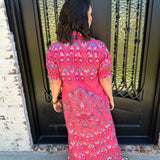 July Hindi Cotton Maxi in Raspberry