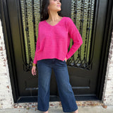Clarette Sweater in Hot Pink