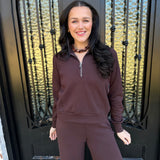 Spanx AirEssentials Half Zip in Truffle Brown