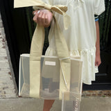 Bow Beach Tote in Ecru Raffia