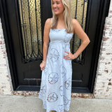 Sally Sells Seashells Maxi Dress in Baby Blue
