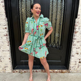 Janice Floral Dress in Green