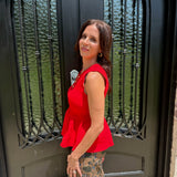 Sarah Top in Scarlet