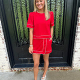Patriotic Top & Skort Set in Red