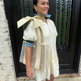 Bow Beach Tote in Ecru Raffia