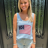 Light Blue American Flag Tank